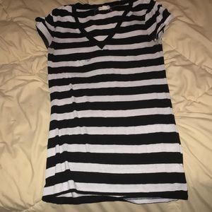 This is a black and white striped shirt